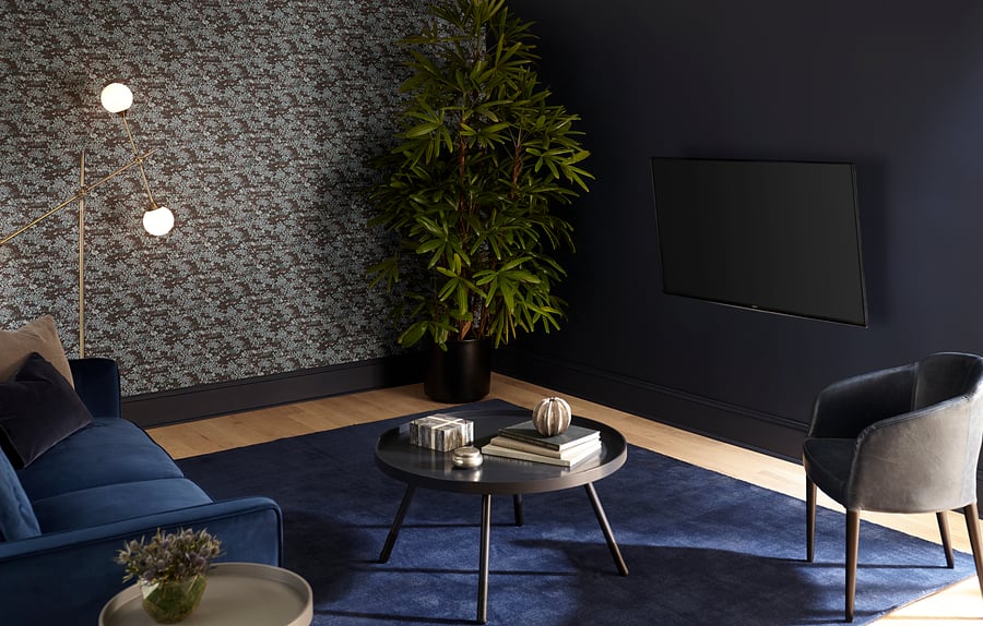 Why Your TV  Wall  Is Practically Made for the Dark  Wall  Trend